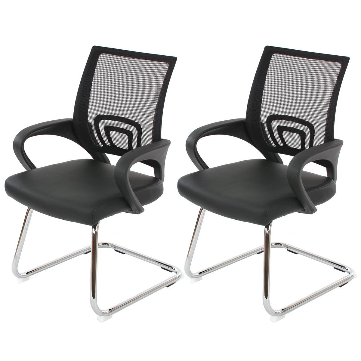 KONFERENZSTUHL Schwarz 2er-Set - Schwarz, Textil (57/92/59cm) - MCW