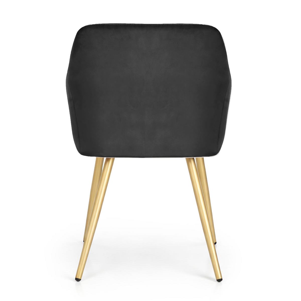 POLSTERSTUHL 6er Set, Metallbeine Schwarz, Gold 54,5/83/58 - Schwarz, Textil (55/83/51cm) - RAUMHIRSCH FURNITURE
