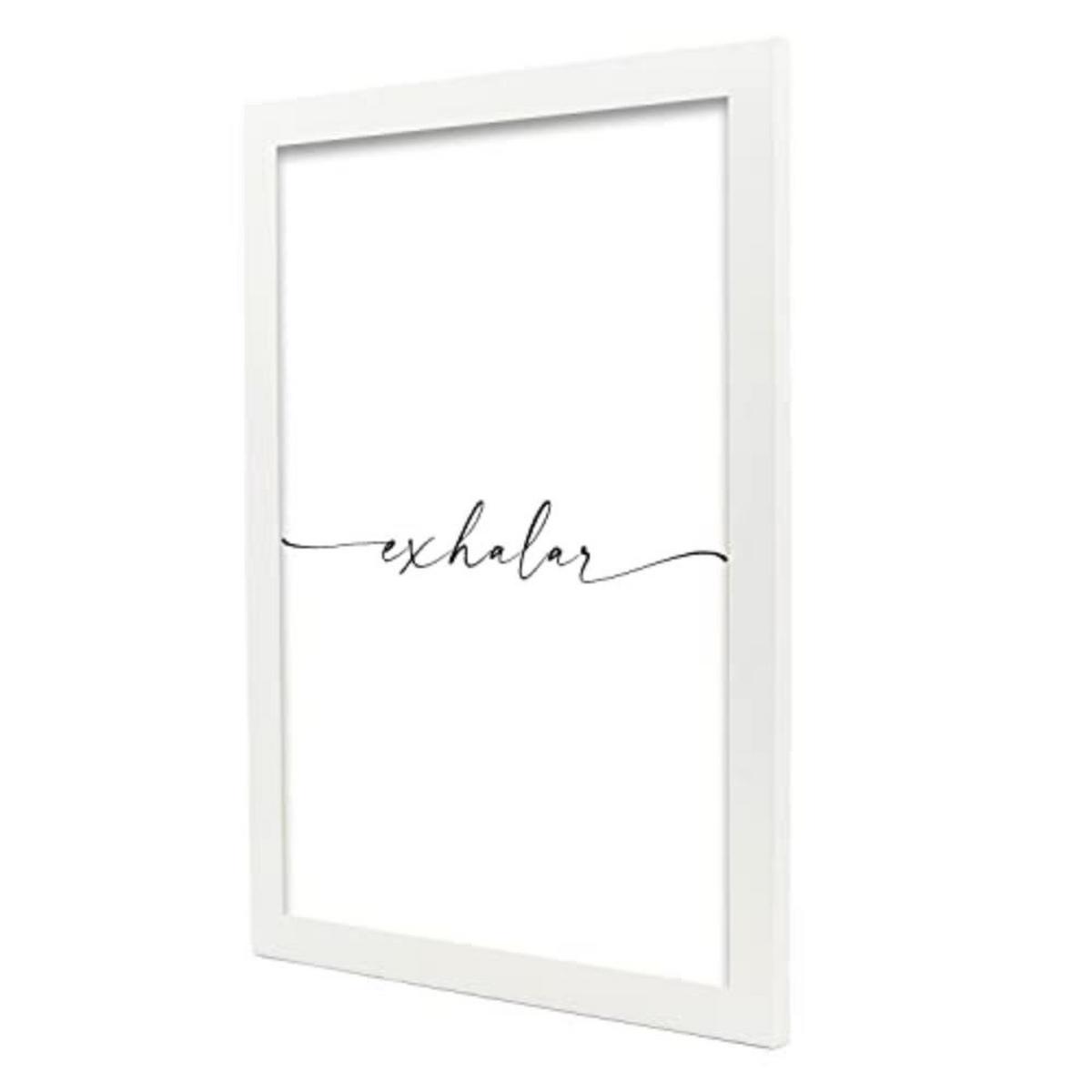POSTER Set mit 4 Atmen TypografieStil A3 Weißer Rahmen - Weiß, Papier (29.7/3cm) - Nacnic