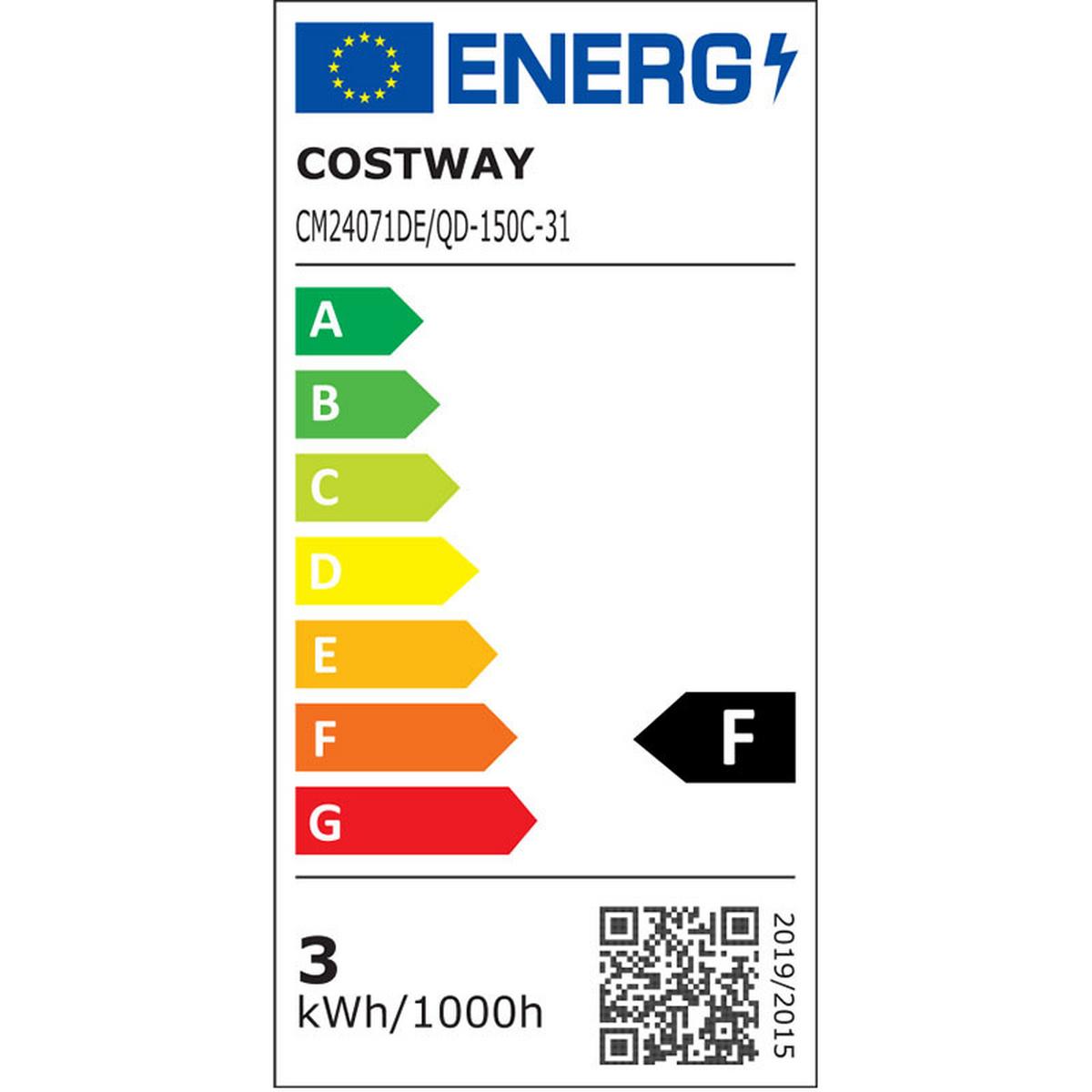WEIHNACHTSBAUM Halb-Baum 210 cm 150 LED warmweiß Grün - Grün, Kunststoff (210cm) - COSTWAY