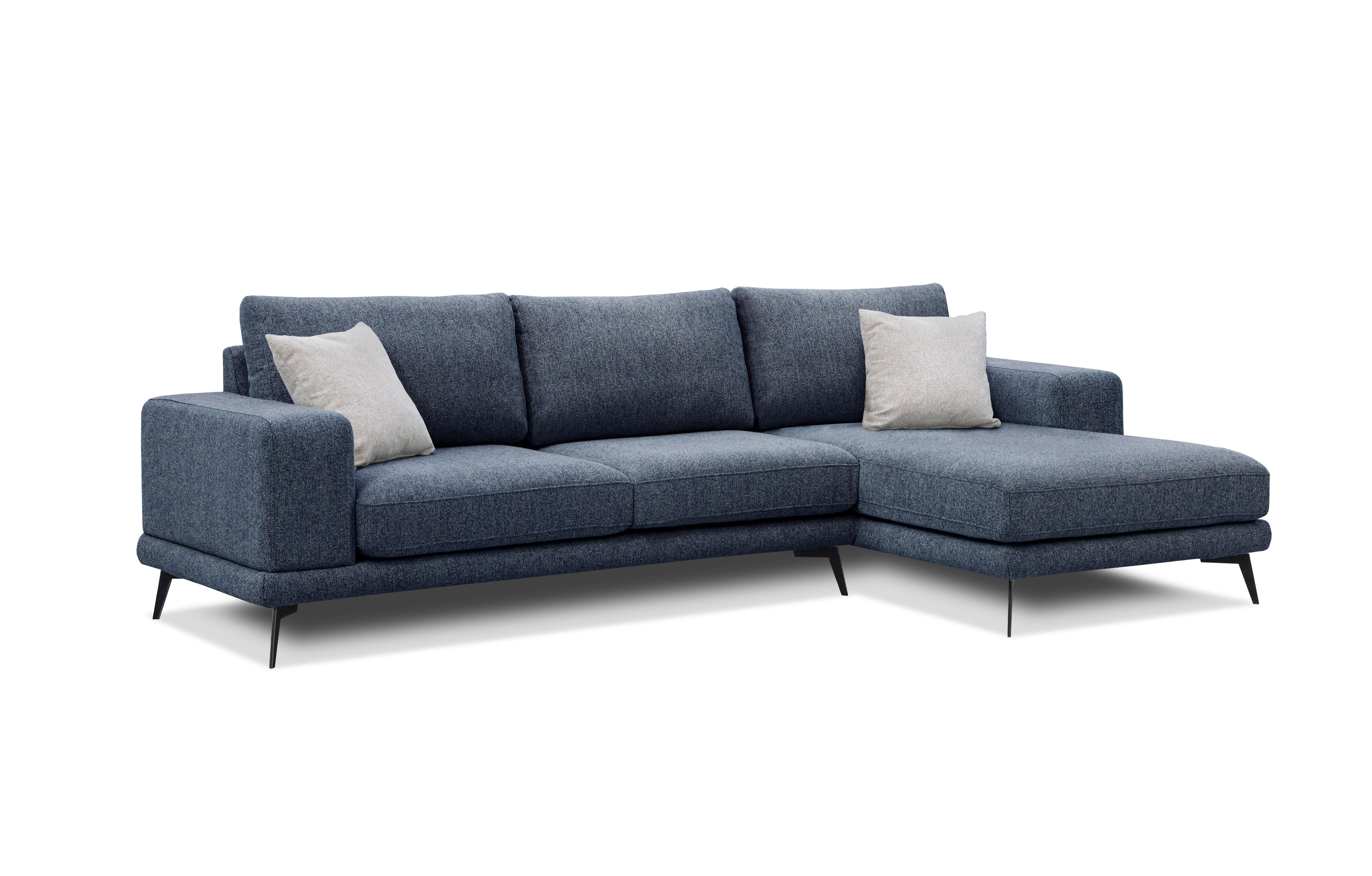 ECKSOFA MEDIOLANE 4-Sitzer, dunkelblau - Dunkelblau, Holzwerkstoff/Textil (282/219cm) - Wozimo
