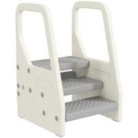 TRITTHOCKER mit 3 Stufen, Kinderhocker Bad höhenverstellbar, Klohocker Grau - Grau, Kunststoff (42/65.5/43cm) - AIYAPLAY