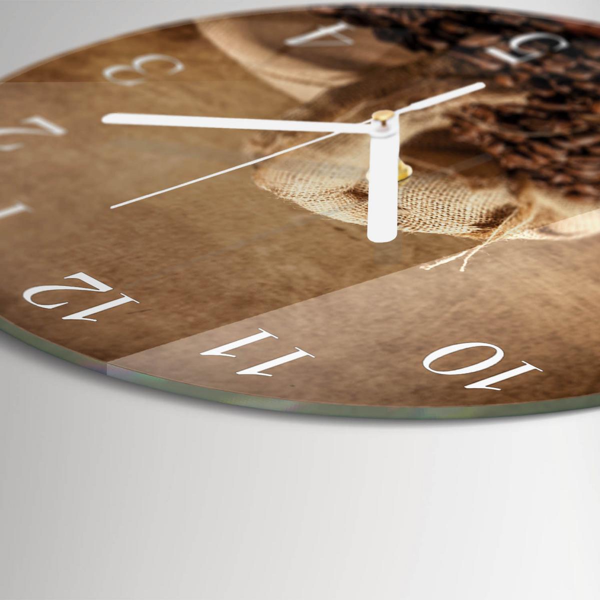 WANDUHR aus Glas Ø30 cm - Kaffee - Braun, Glas (30/30/0.4cm) - TULUP