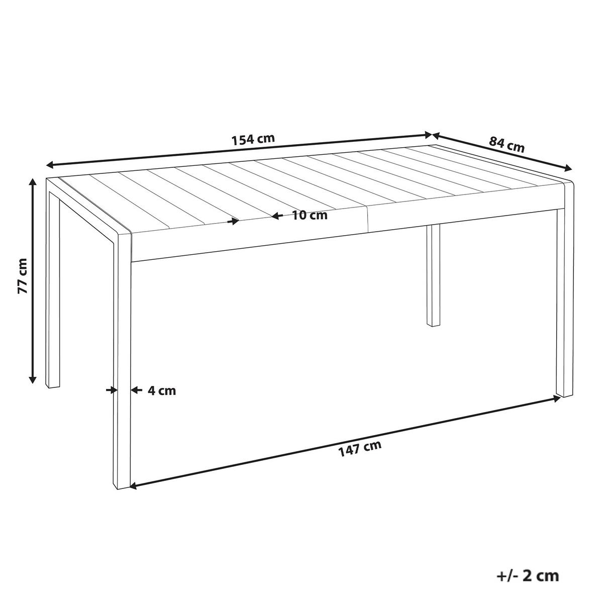 GARTENTISCH 154/84 cm Braun Bartica - Braun, Kunststoff (154/84/76cm) - Beliani