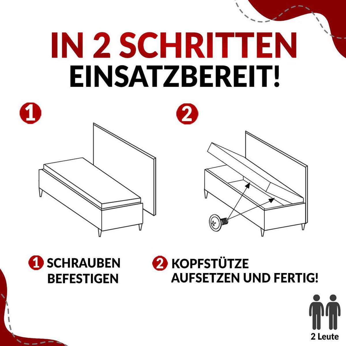 BOXBETT BANCO 90/200 Gelb Struktur - H3 - Gelb, Holz/Textil (90/200cm) - MKS