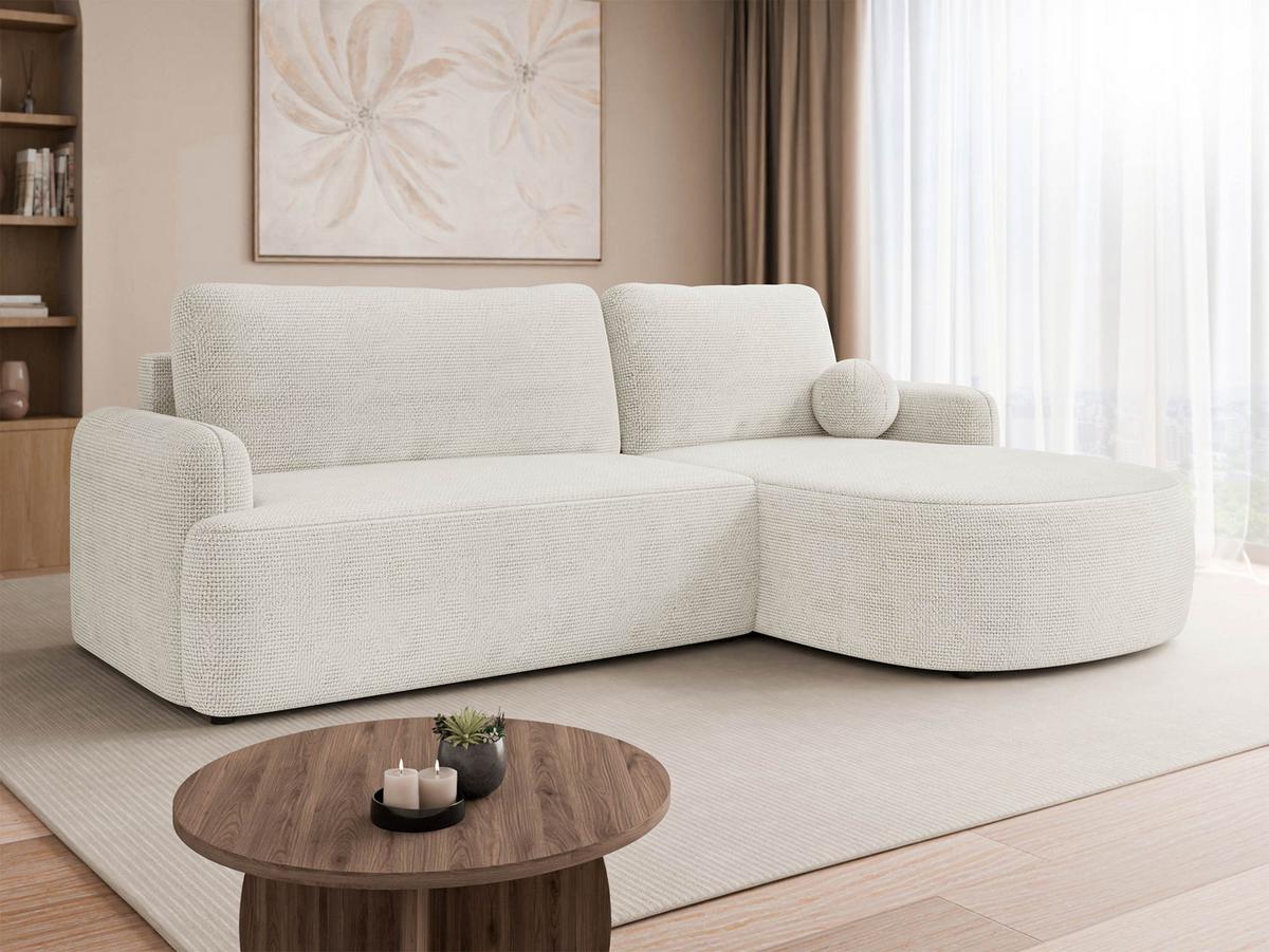 ECKSOFA Loridu, Seite: Rechts - Creme/Schwarz, Holz/Kunststoff (174/250cm) - MIRJAN24