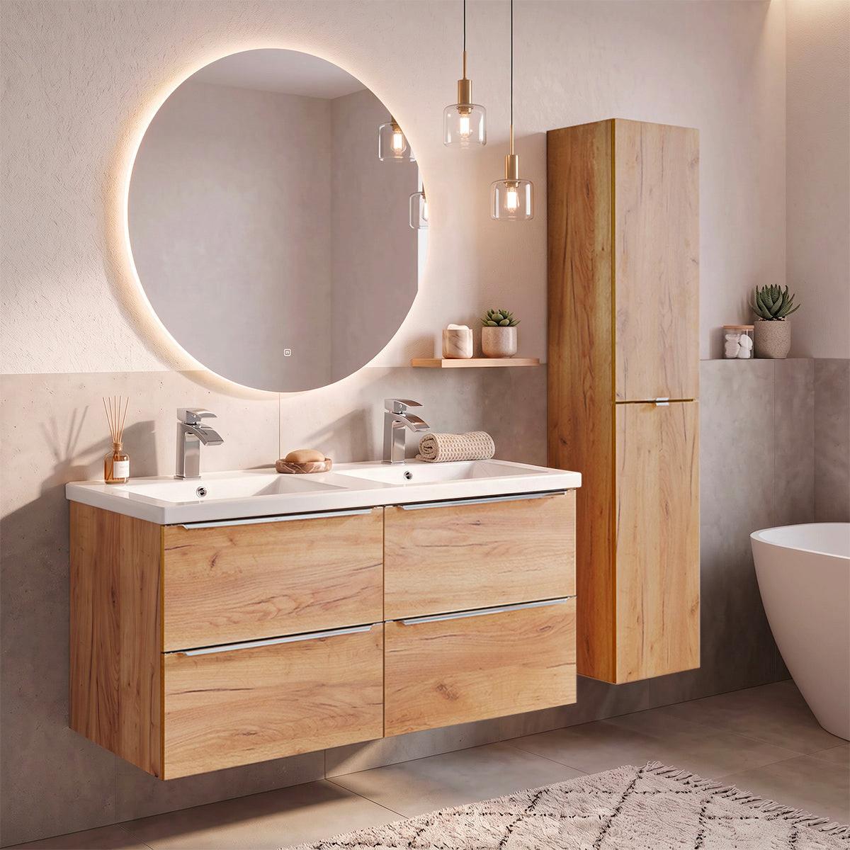 BADMÖBEL 120cm April 2er-Set Holz - Braun, Holzwerkstoff (120/57/46cm) - Petits-meubles