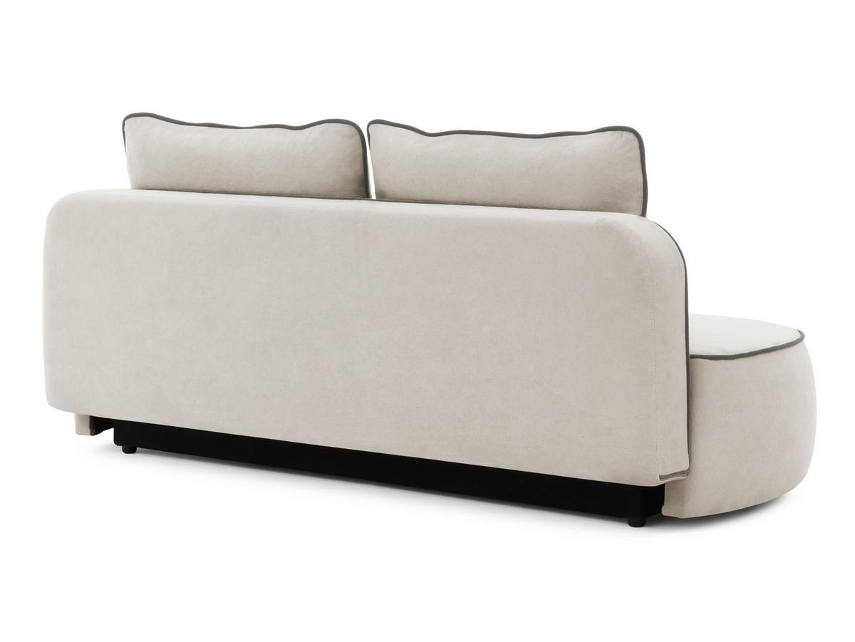 KINDERSOFA Vero im modernen und abgerundeten Design mit Schlaffunktion und Bettkasten aus Helllgrau Plüschstoff mit graphiter Paspel - Hellgrau/Schwarz, Holz/Kunststoff (210/90/98cm) - S-Style Möbel