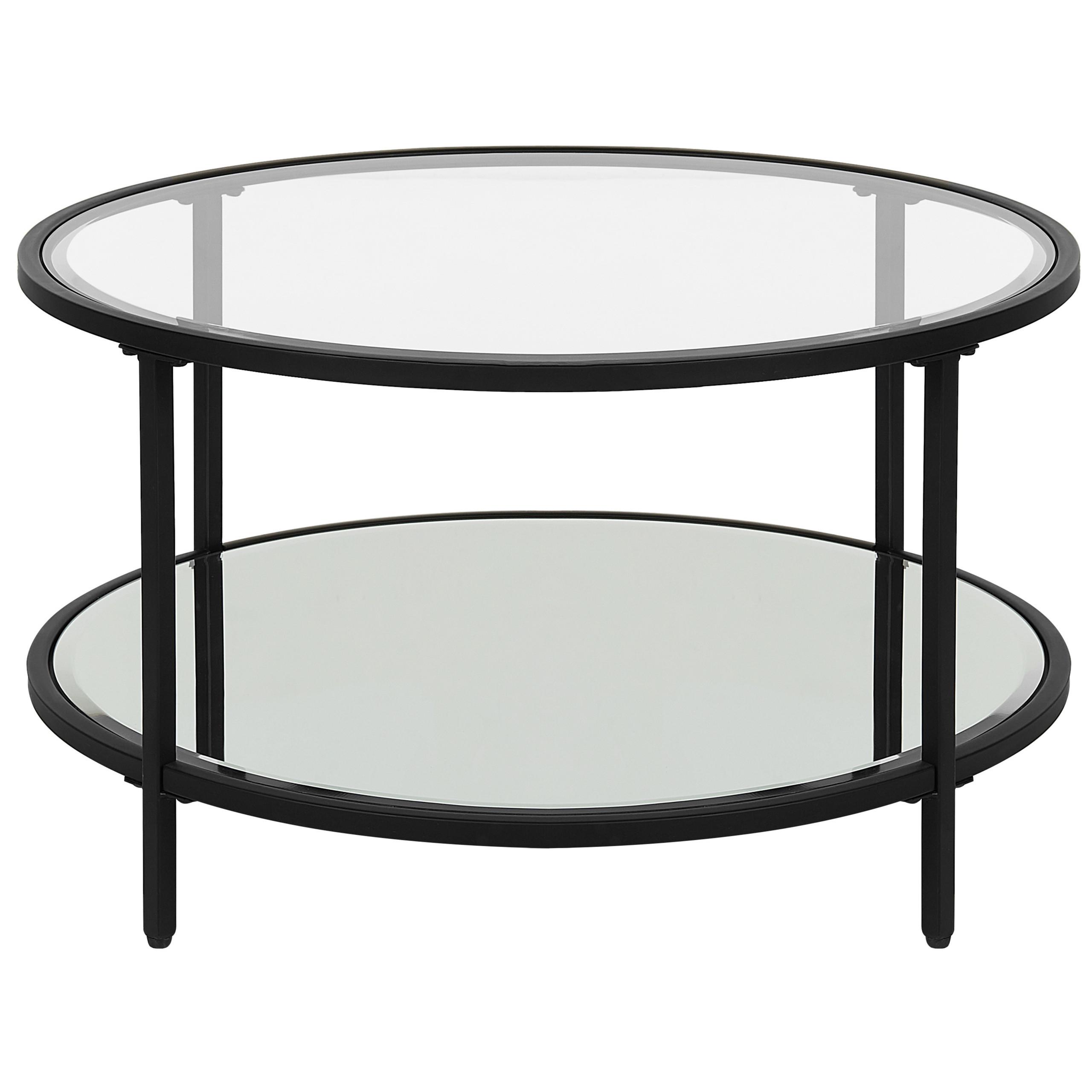 COUCHTISCH Glas/Metall schwarz 70 cm Birney - Transparent/Schwarz, Glas (70/70/40cm) - Beliani