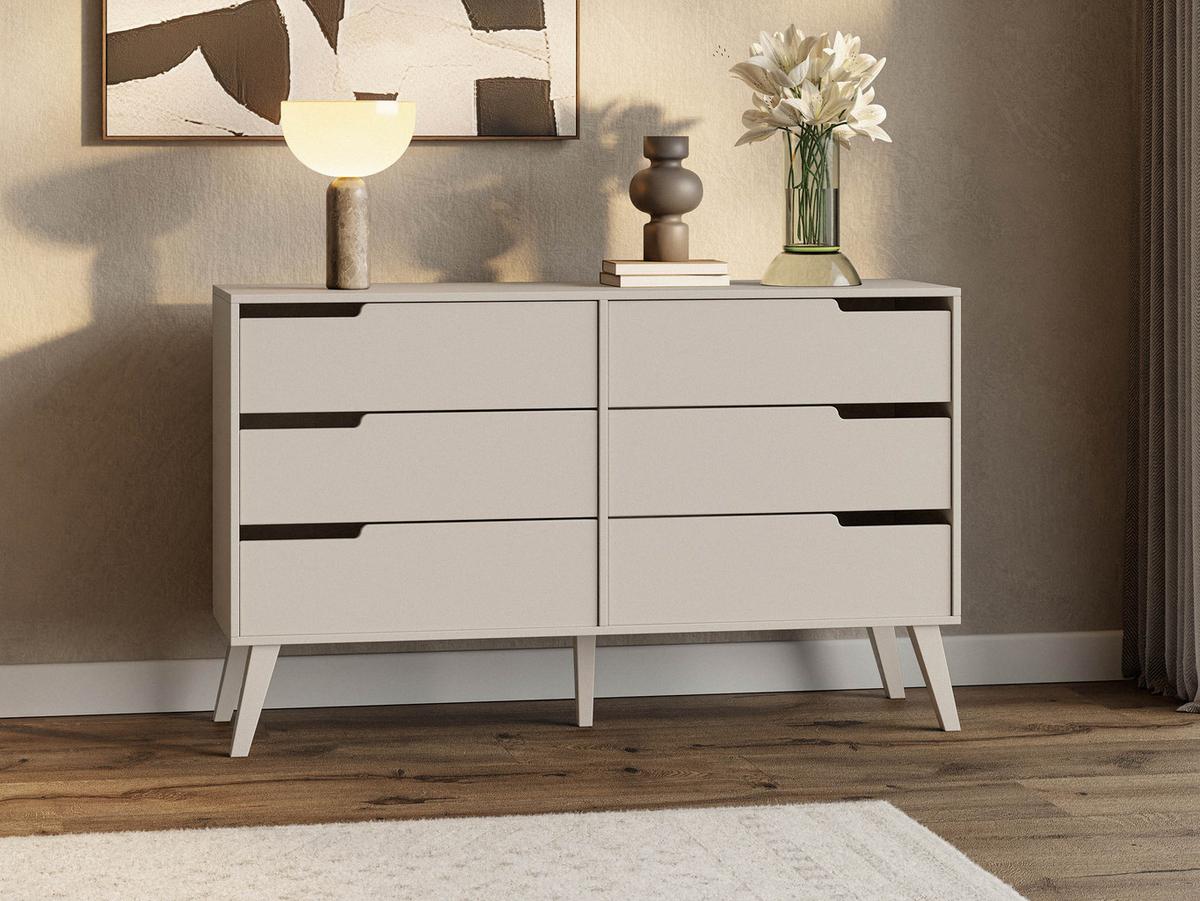 KOMMODE Nordelo 6S - Kaschmir, Holz/Holzwerkstoff (137/80/40cm) - MIRJAN24