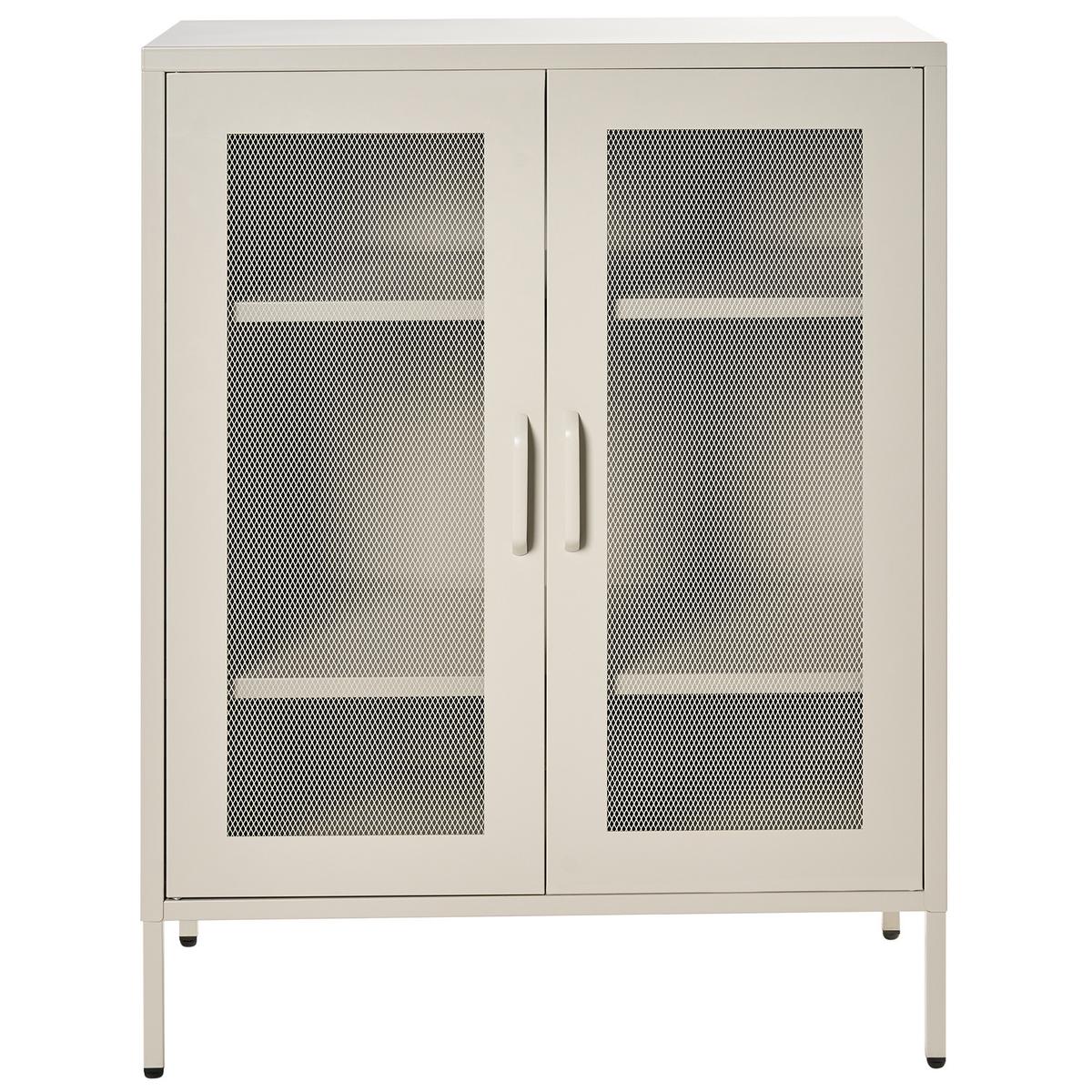 SCHRANK Metall Hellbeige Wakatipu - Beige, Metall (80/102/40cm) - Beliani