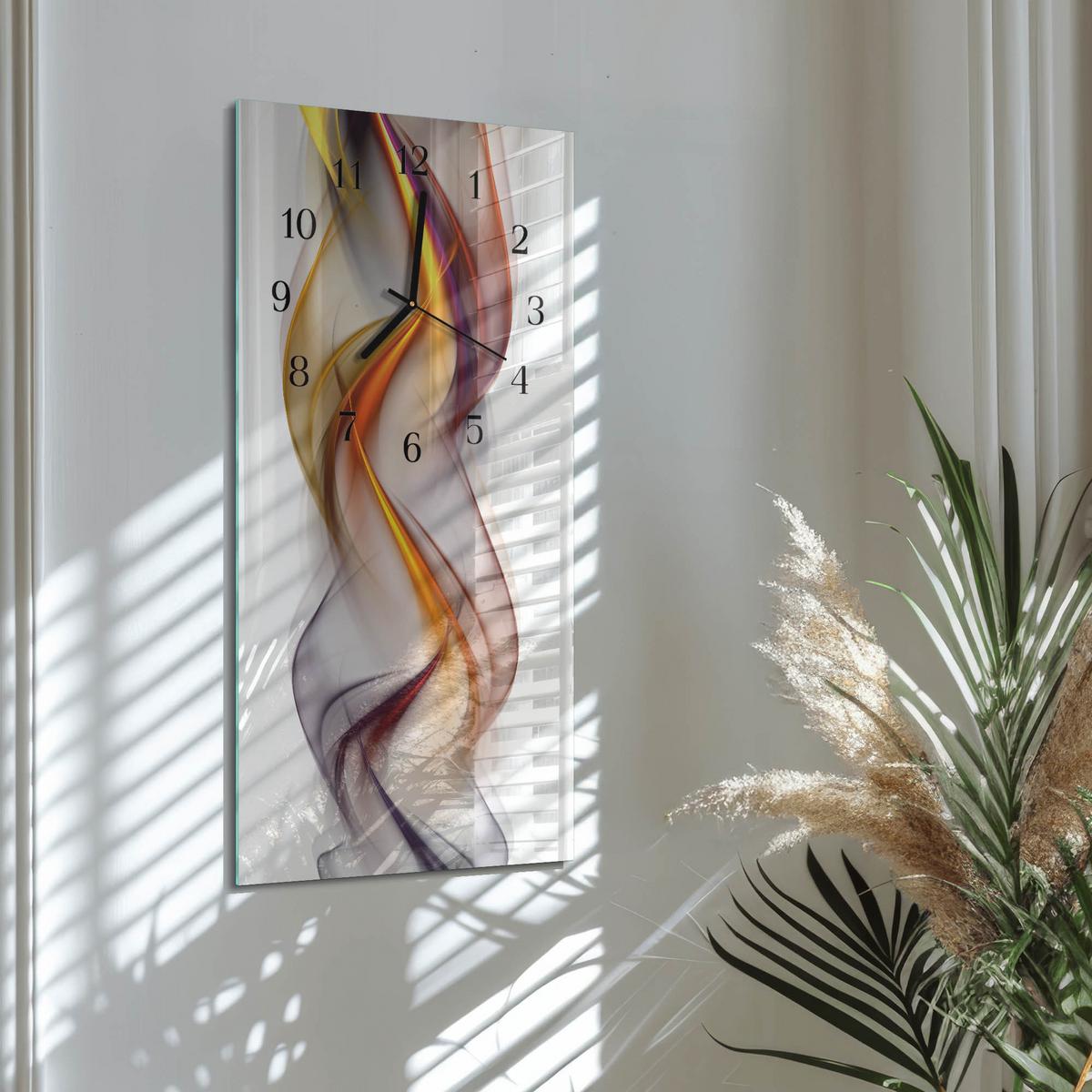 WANDUHR aus Glas 30x60 cm - Abstraktion - Multicolor, Glas (30/60/0.4cm) - TULUP