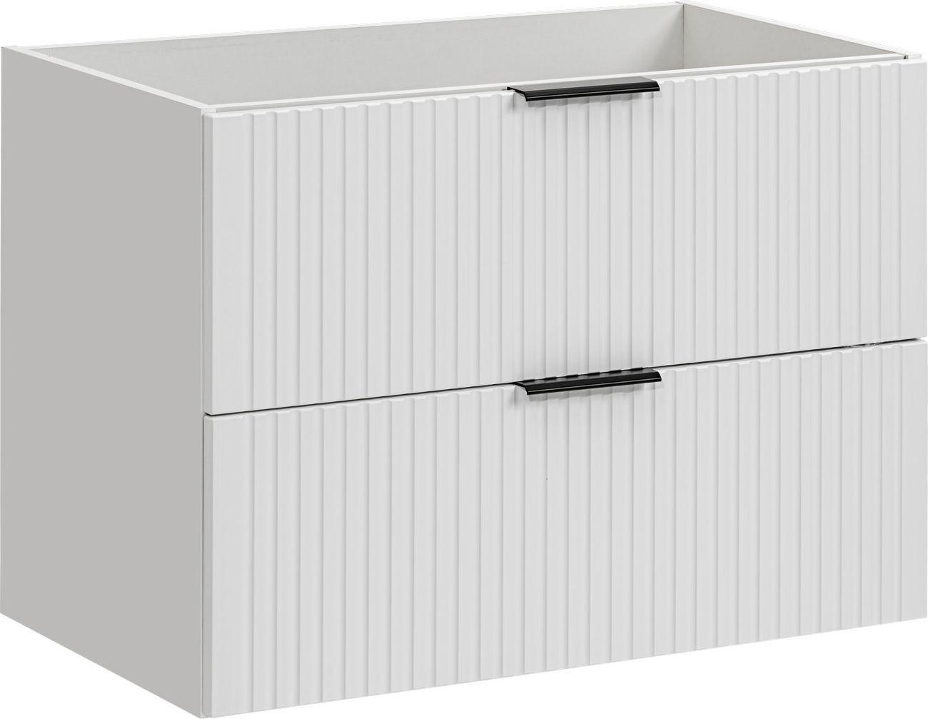 WASCHBECKENUNTERSCHRANK Niva hängend mit Rillenfronten in Weiß, 80/57/46 cm - Multicolor/Weiß, Holzwerkstoff/Kunststoff (80/57/46cm) - WFL GROUP