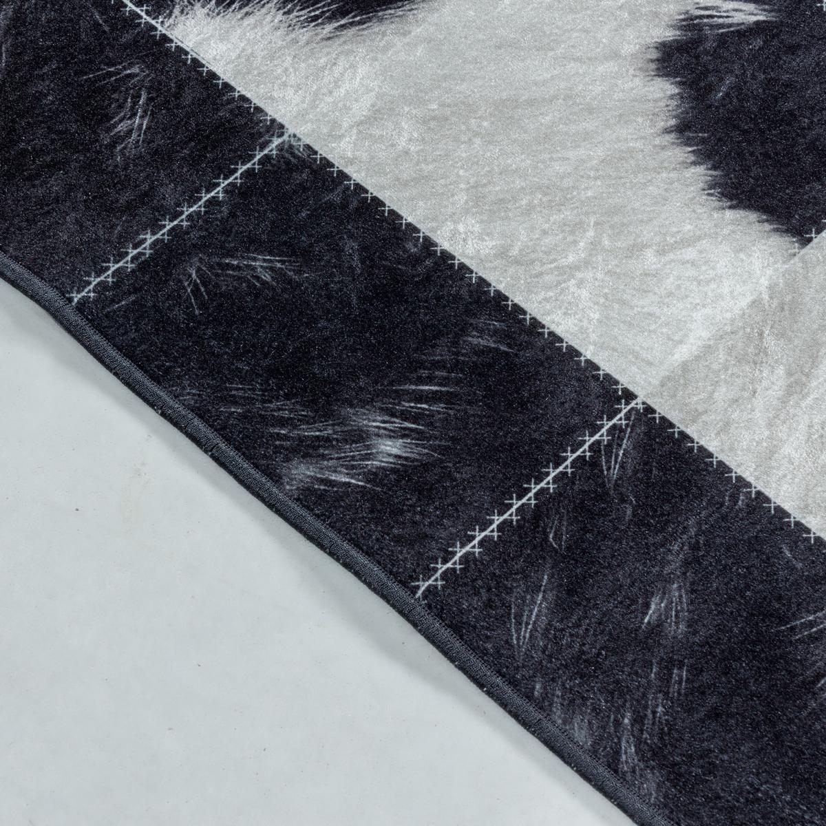 TEPPICH Flachgewebe Waschbar PIZOL in Schwarz, im Patchwork-Stil, 200 x 290 cm - Schwarz, Textil (290/200cm) - KADIMA DESIGN