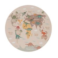 KINDERTEPPICH Waschbar, mit Dino-Motiv, Beige, Ø 160 cm - Beige, Textil (160/160cm) - KADIMA DESIGN