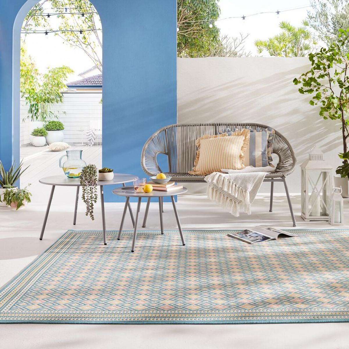 OUTDOORTEPPICH Waschbar RAVENGLASS, geometrisch, Pastellfarben, 200 x 290 cm - Multicolor, Textil (200/290cm) - KADIMA DESIGN