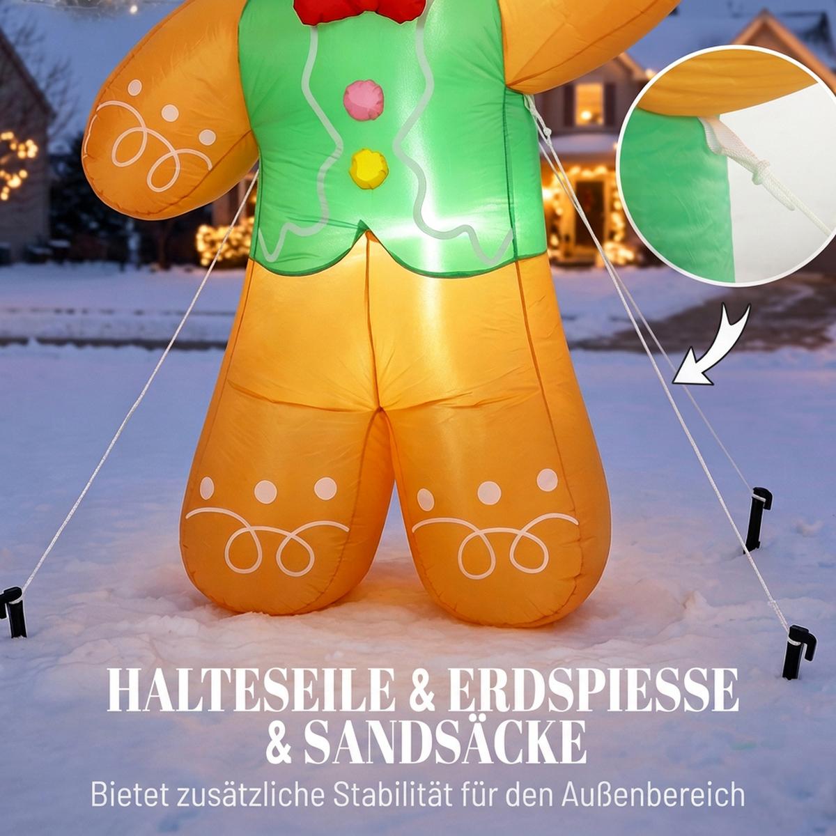 AUFBLASBARE Weihnachtsdekoration Polyester Hellbraun - Hellbraun, Textil (60/250/135cm) - Outsunny