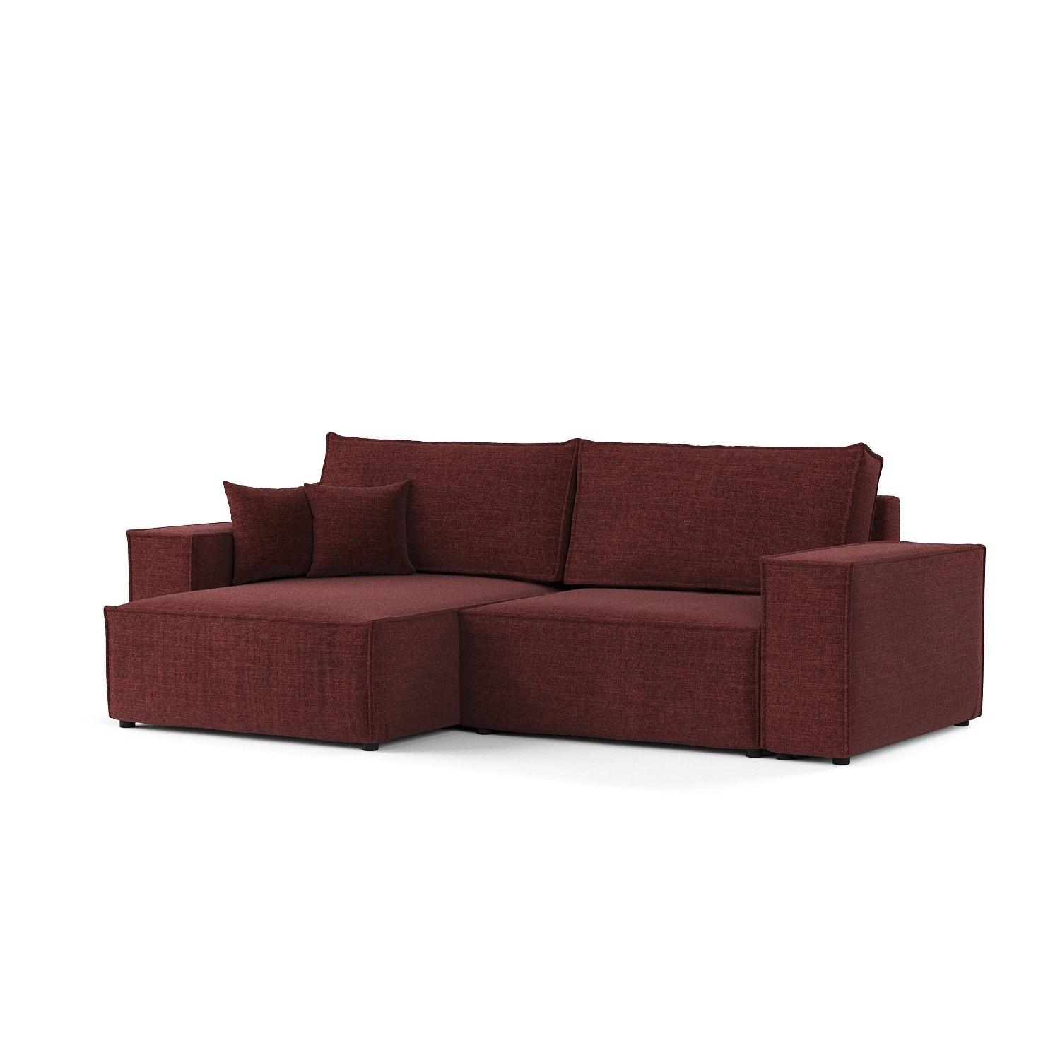 ECKSOFA CAVO mit Schlaffunktion Rot im City Stoff - Rot/Schwarz, Holz/Holzwerkstoff (255/148cm) - AltaBeds