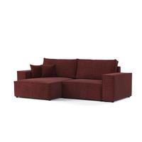 ECKSOFA CAVO mit Schlaffunktion Rot im City Stoff - Rot/Schwarz, Holz/Holzwerkstoff (255/148cm) - AltaBeds