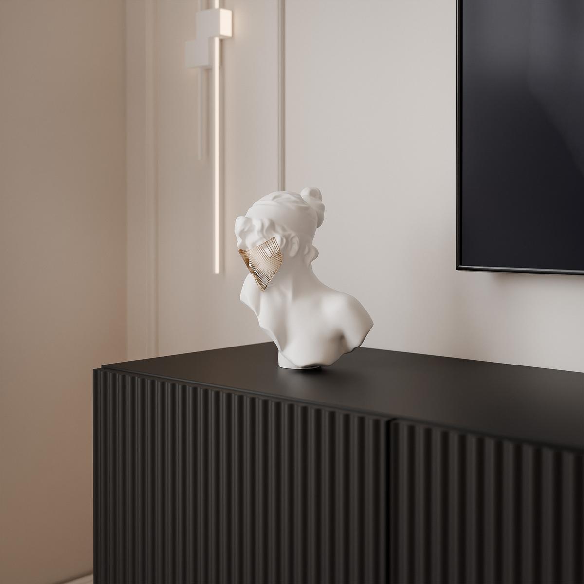 WOHNWAND ANGEL II Schwarz hängend mit LED-Beleuchtung 200 cm - Schwarz, Holzwerkstoff (200/36/40cm) - Idohome