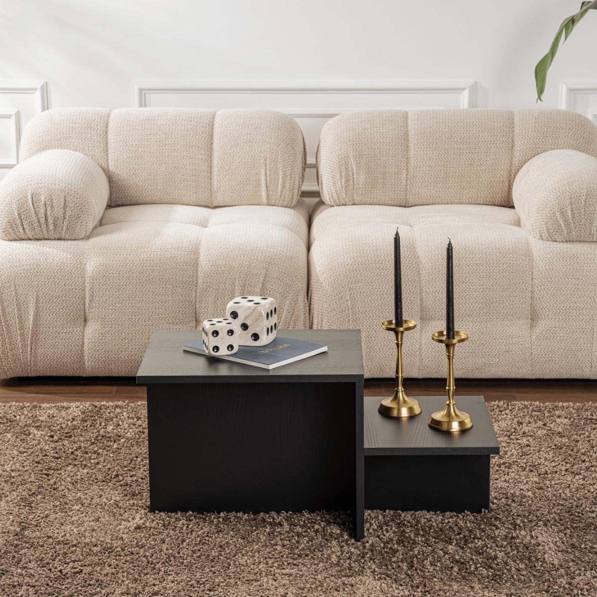 COUCHTISCH mit 2 Ebenen - harmony 77/40/40 cm - Eichefarben, Holzwerkstoff (59/40/40cm) - Calicosy