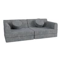 KINDERSOFA Kayo cord hellgrün - Grün, Textil (150/50/75cm) - Juskys