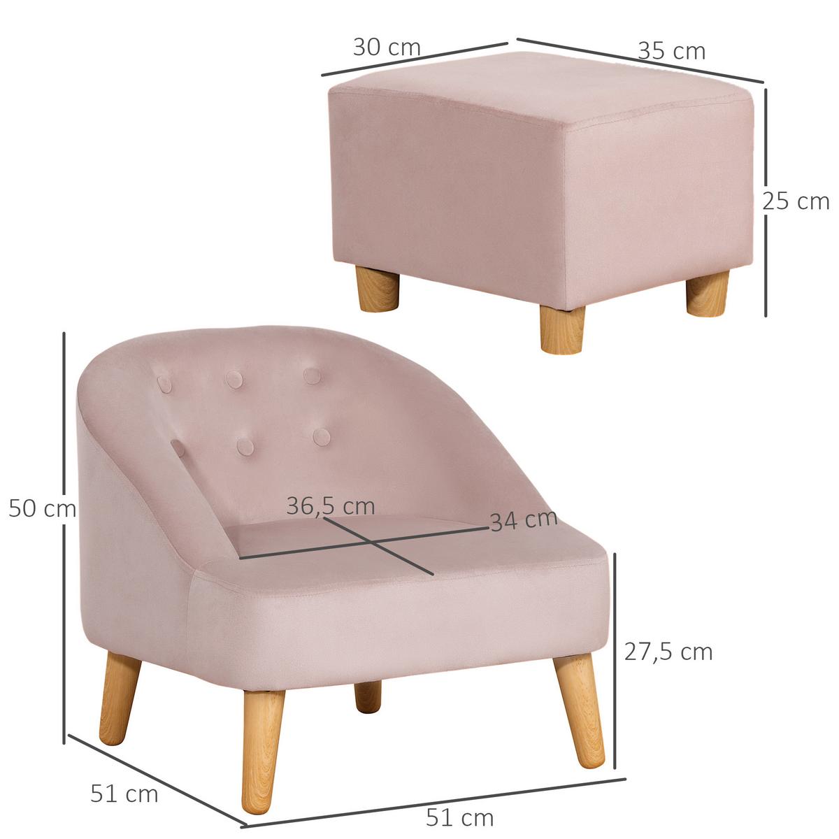KINDERSESSEL, Rosa, Eukalyptusholz - Rosa, Holz (51/50/51cm) - HOMCOM