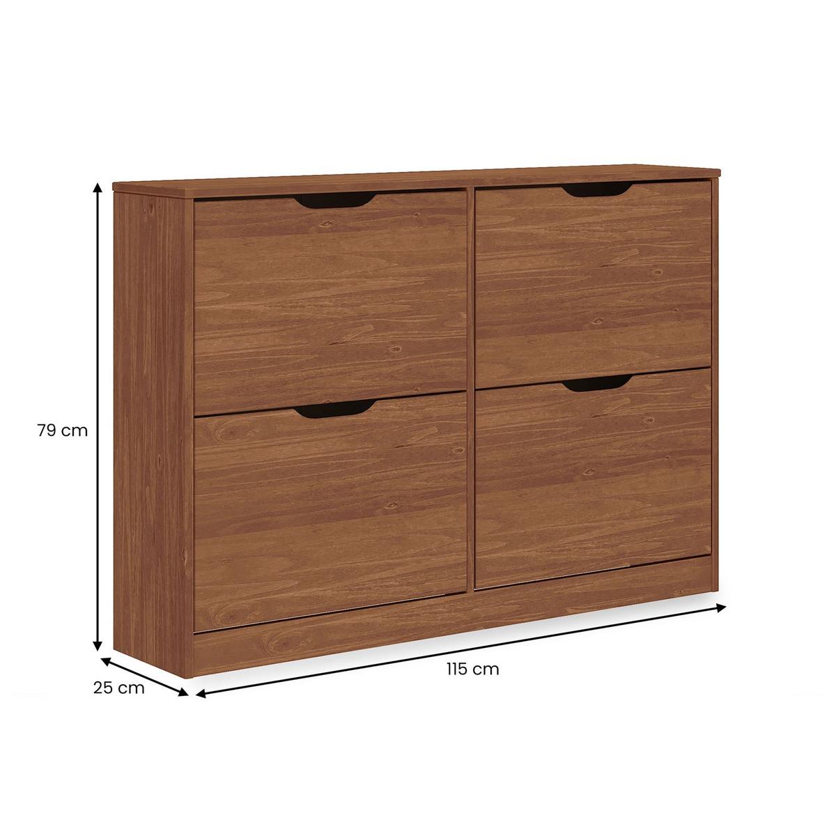 SCHUHKIPPER BASIL Kastanie - Kastanienfarben, Holz (115/79/25cm) - IDIMEX