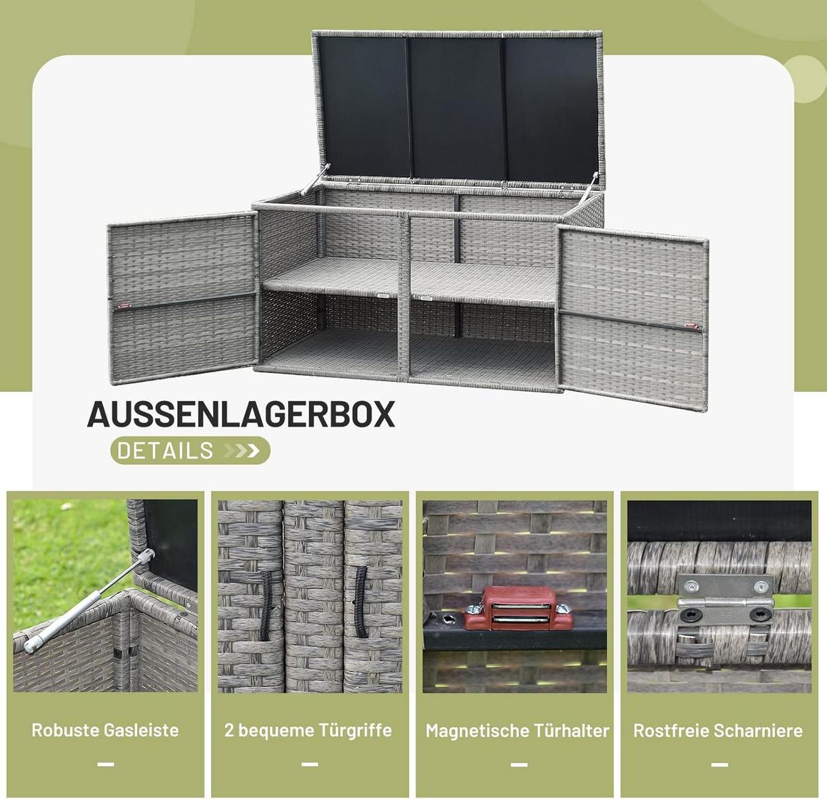 STAURAUM Grau - Grau, Naturmaterialen (115/65/60cm) - COSTWAY