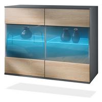 KOMMODE Bari Eiche sägerau - Eiche San Remo, Holzwerkstoff (92.5/73.5/35cm) - Vladon
