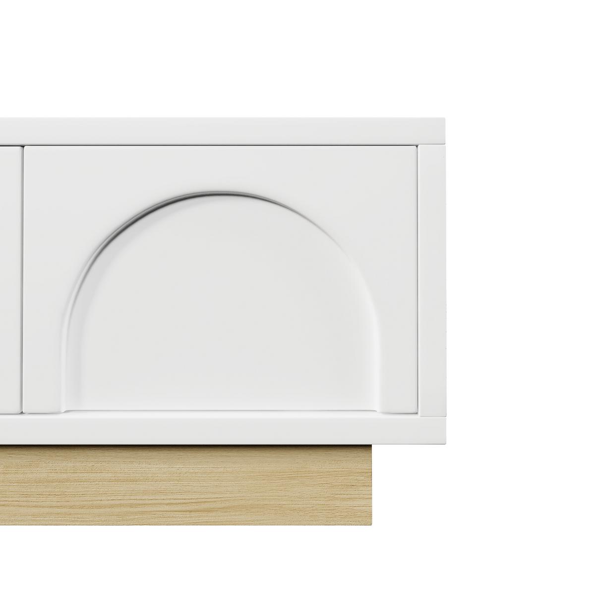 TV-LOWBOARD holzoptik & geschwungenes design - Weiß, Holzwerkstoff (175/41.5/40cm) - Urban Meuble