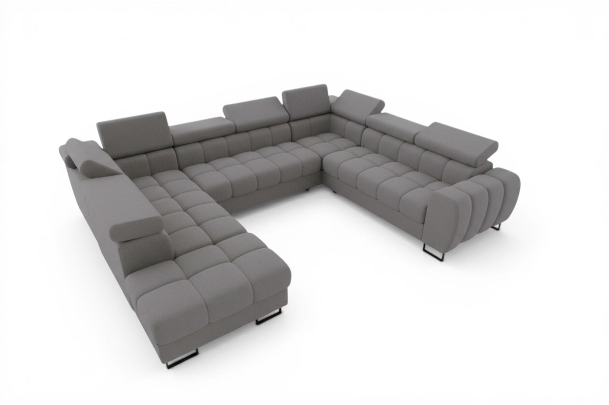 WOHNLANDSCHAFT Bastien Xl - Dunkelgrau, Holzwerkstoff/Textil (265/95/350cm) - Fun Möbel