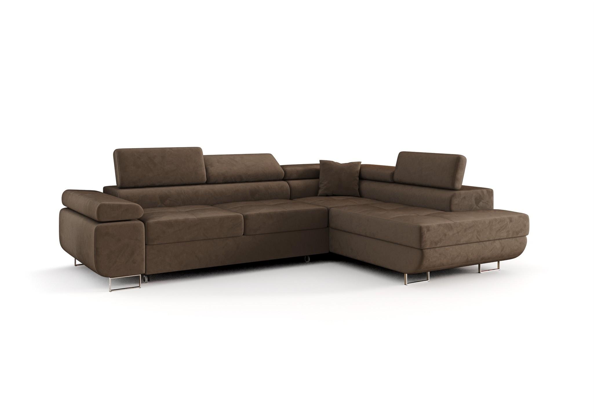 ECKSOFA Monaro Mit Schlaffunktion - Braun, Holzwerkstoff/Textil (275/202cm) - Fun Möbel