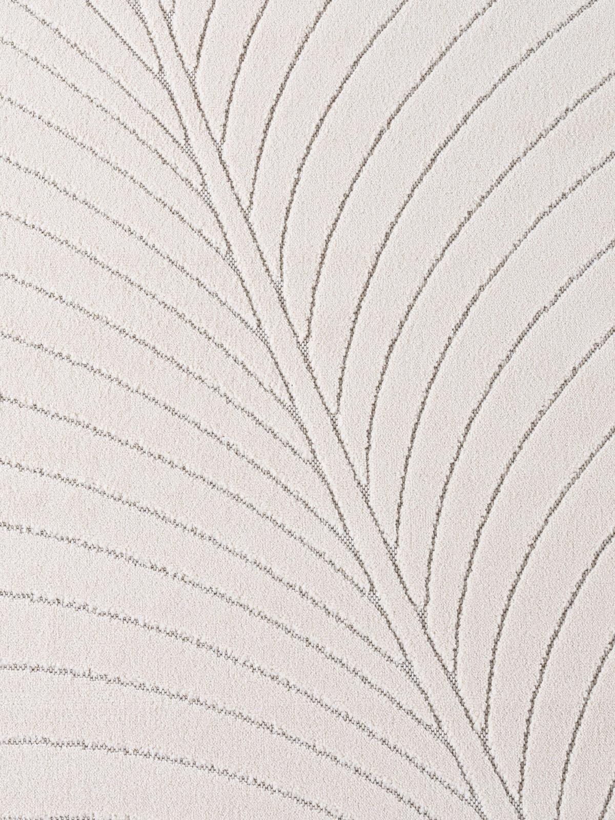 TEPPICH Outdoor, Fußbodenheizung-geeignet, mit Blattmotiv, aus Polypropylen, ENGADIN in Creme, Ø 200 cm - Beige, Textil (200/200cm) - KADIMA DESIGN