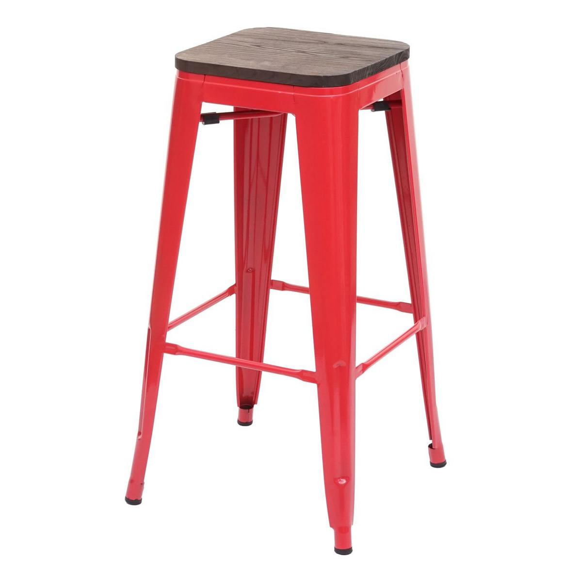BARHOCKER Rot 2er-Set - Rot, Holz (42/76/42cm) - MCW