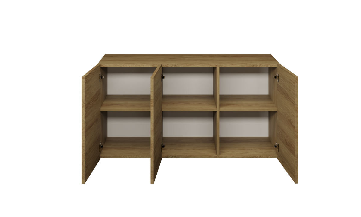 KOMMODE Dallas Hickory 160/60/35 - Eiche Bianco, Holzwerkstoff (160/60/35cm) - RAUMHIRSCH FURNITURE