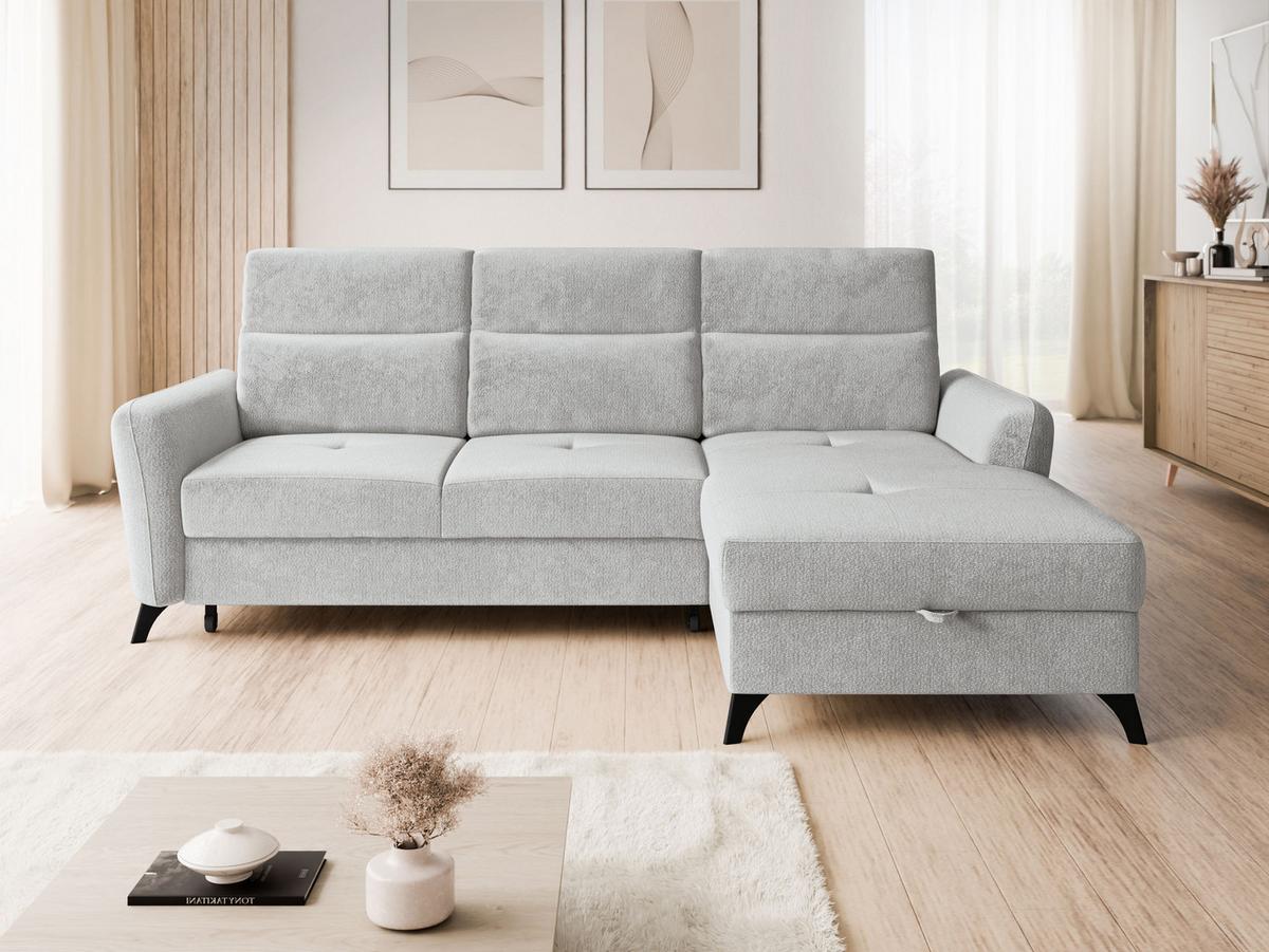 ECKSOFA Talia, Seite: Rechts 2R-LC - Hellgrau/Schwarz, Holz/Kunststoff (238/167cm) - MIRJAN24