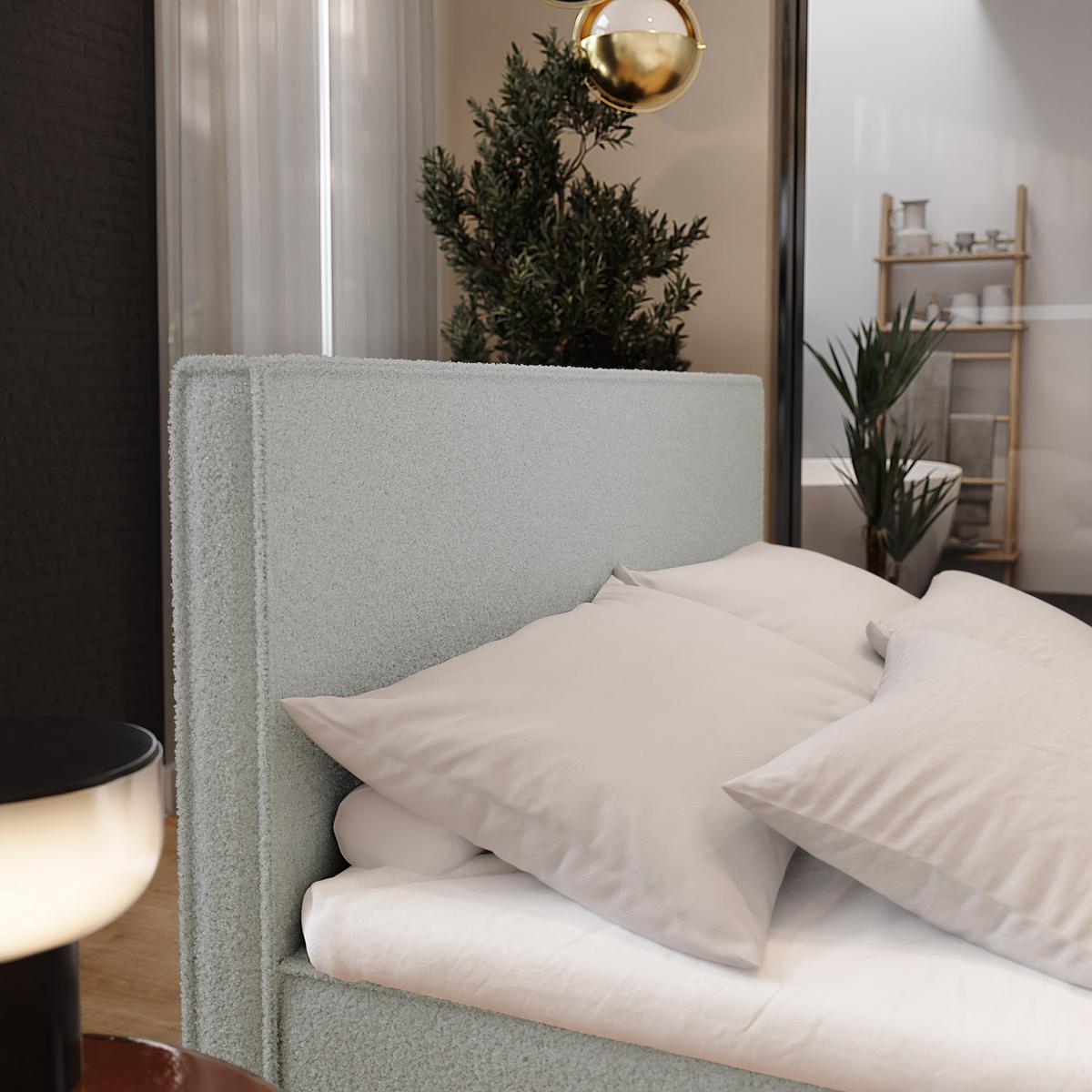 BOXBETT PELLIO 180x200 cm mit Matratze und Topper - Hellgrau - Hellgrau, Holz (180/200cm) - MASSENO