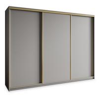 SCHWEBETÜRENSCHRANK NISSE 270/205/60 cm 3-türig Graphitfarben - Graphitfarben, Holzwerkstoff (270/205/60cm) - MASSENO