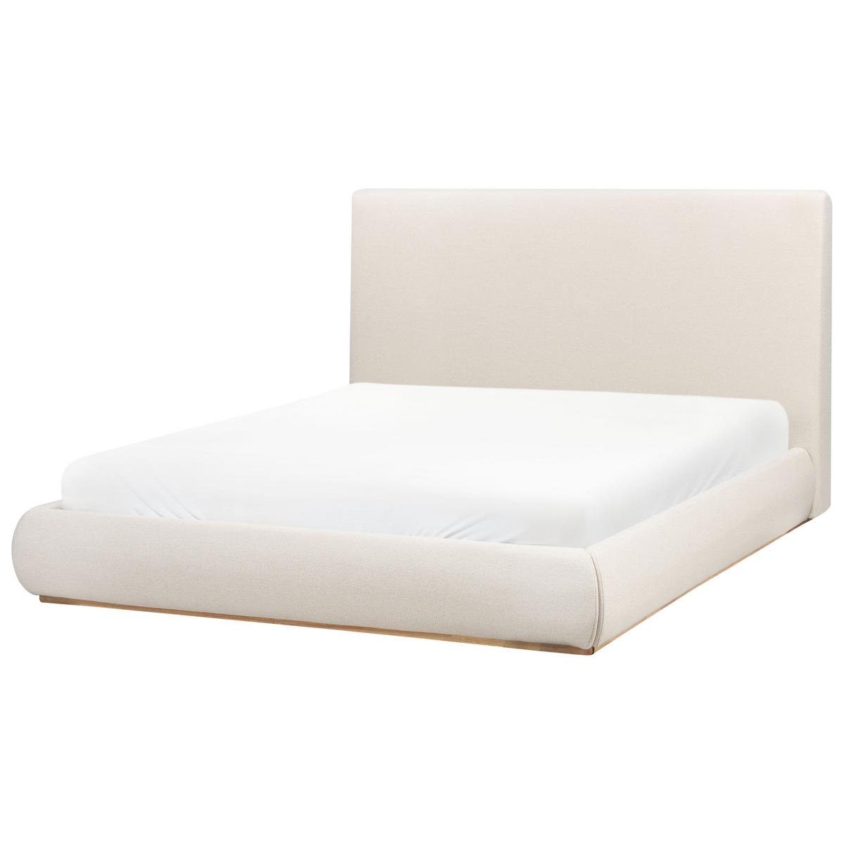 BETT mit Stauraum 160/200 cm Stoff Hellbeige Campagne - Beige, Textil (160/200cm) - Beliani