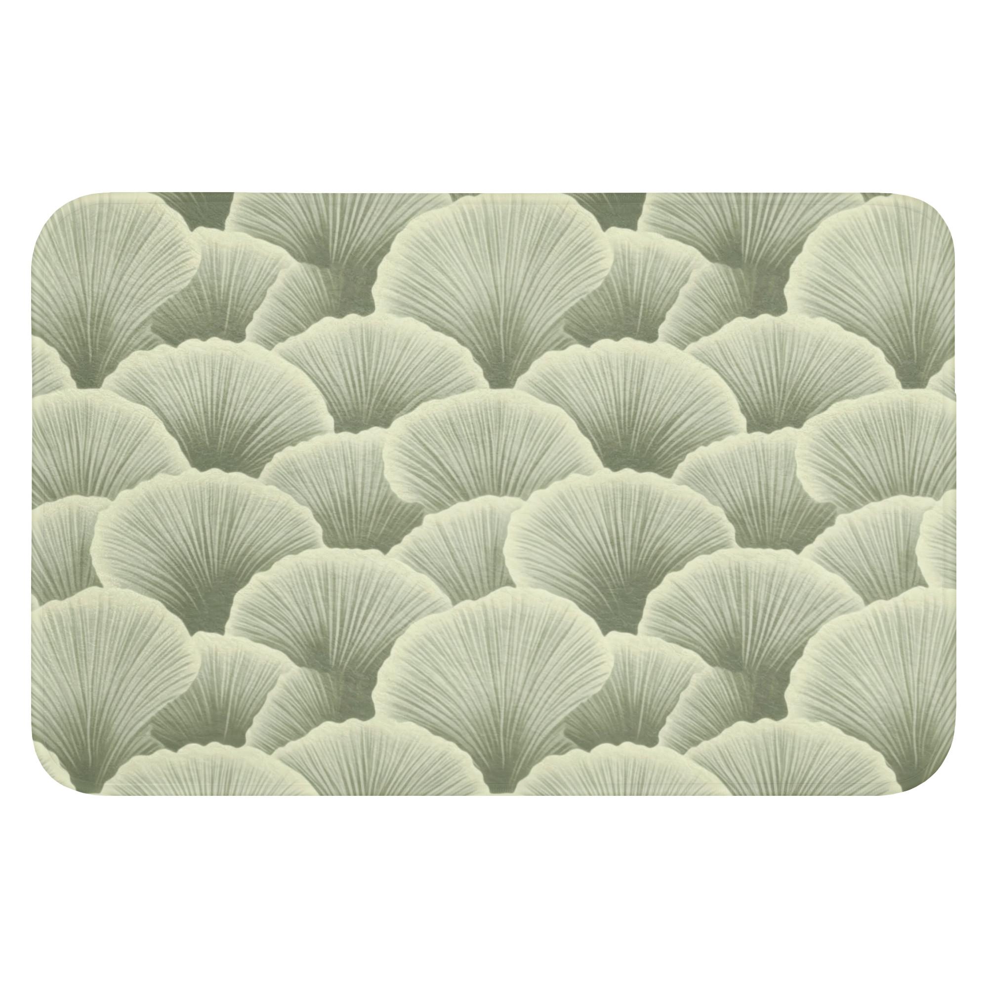 BADEMATTE Fächer - Blatt - Grün Rutschfest 60x40 cm - Pastellgrün, Textil (60/40cm) - OnlyWow