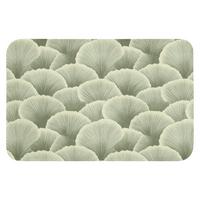 BADEMATTE Fächer - Blatt - Grün Rutschfest 60x40 cm - Pastellgrün, Textil (60/40cm) - OnlyWow