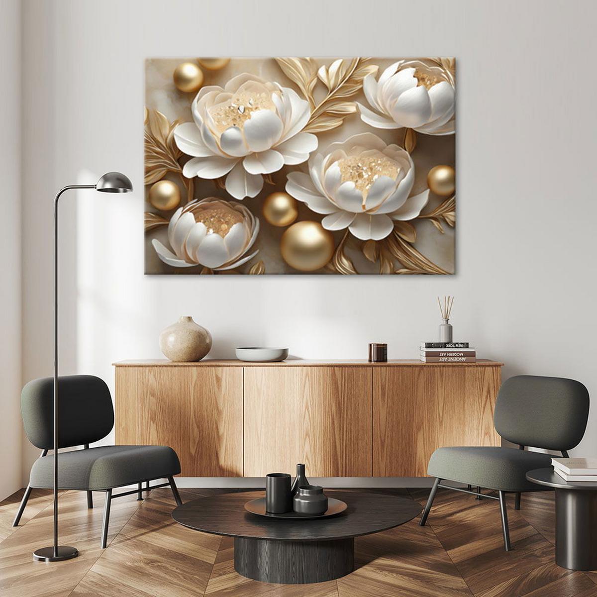 KUNSTDRUCK Gold 100/70 cm - Goldfarben, Textil (100/70cm) - KUNSTLOFT