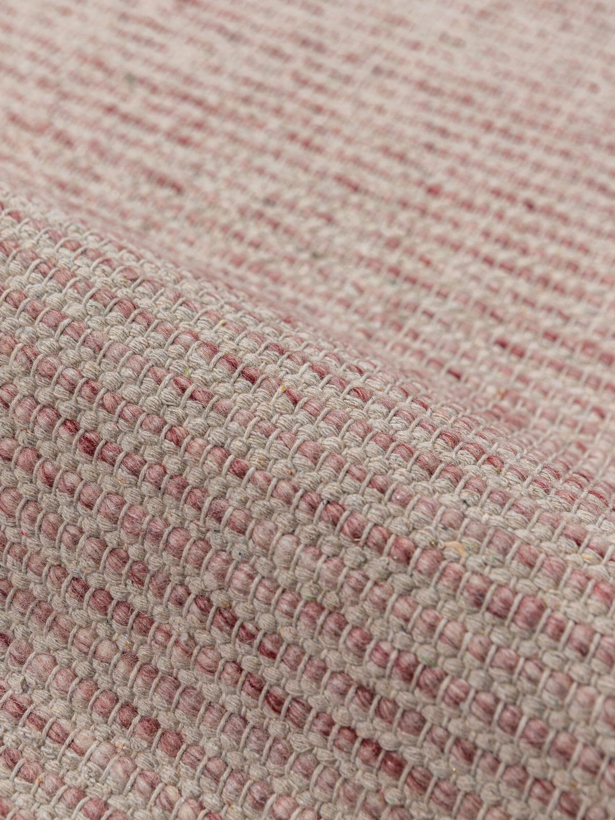 FLACHWEBTEPPICH handgewebt CALDER, Zopfbordüre, Beerenrot, 160 x 230 cm - Rot, Textil (160/230cm) - KADIMA DESIGN