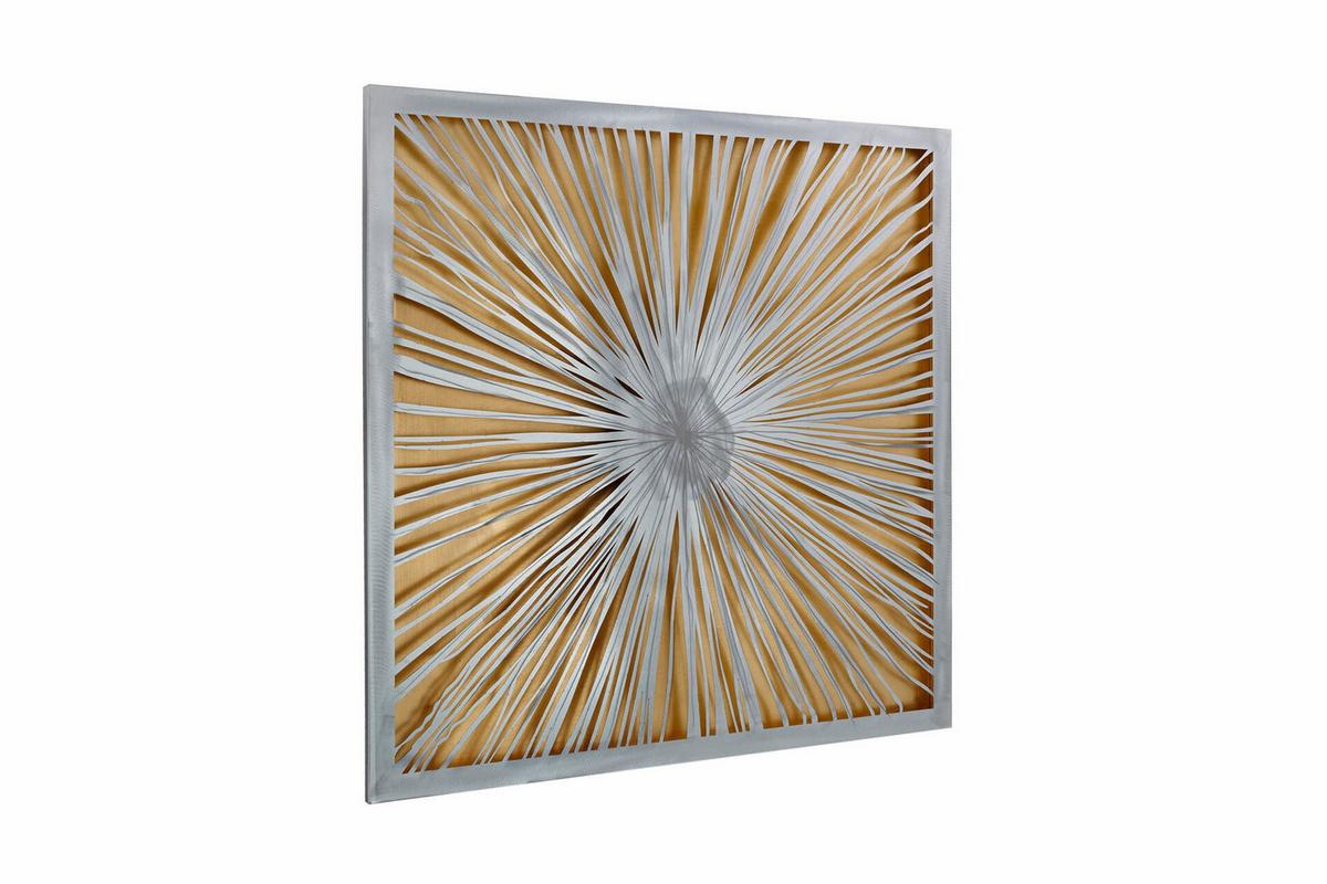 METALLBILD Gold 80/80 cm - Silberfarben/Goldfarben, Metall (3/80cm) - KUNSTLOFT