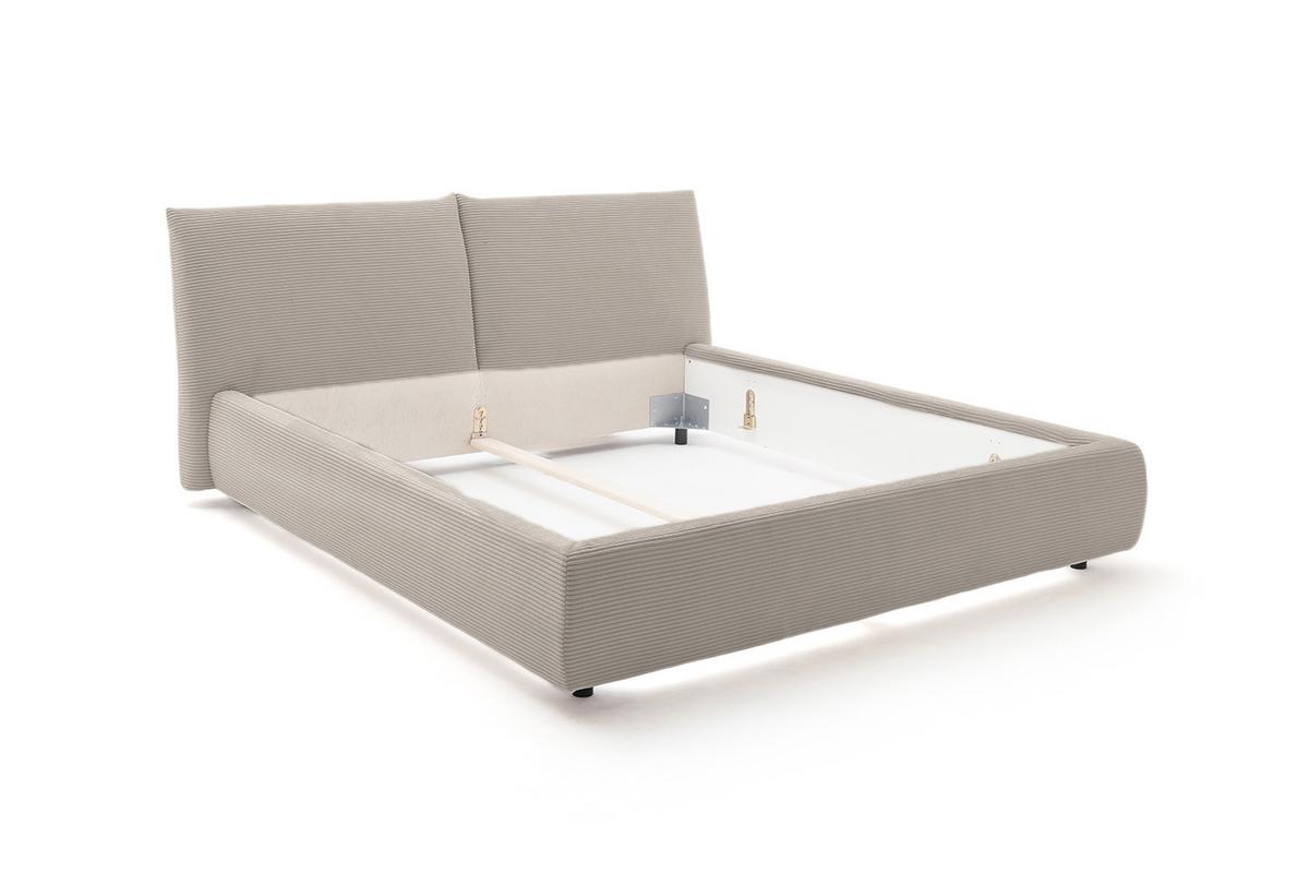 POLSTERBETT HENRY Granit Cord - Hellgrau/Grau, Textil (140/200cm) - KAWOLA