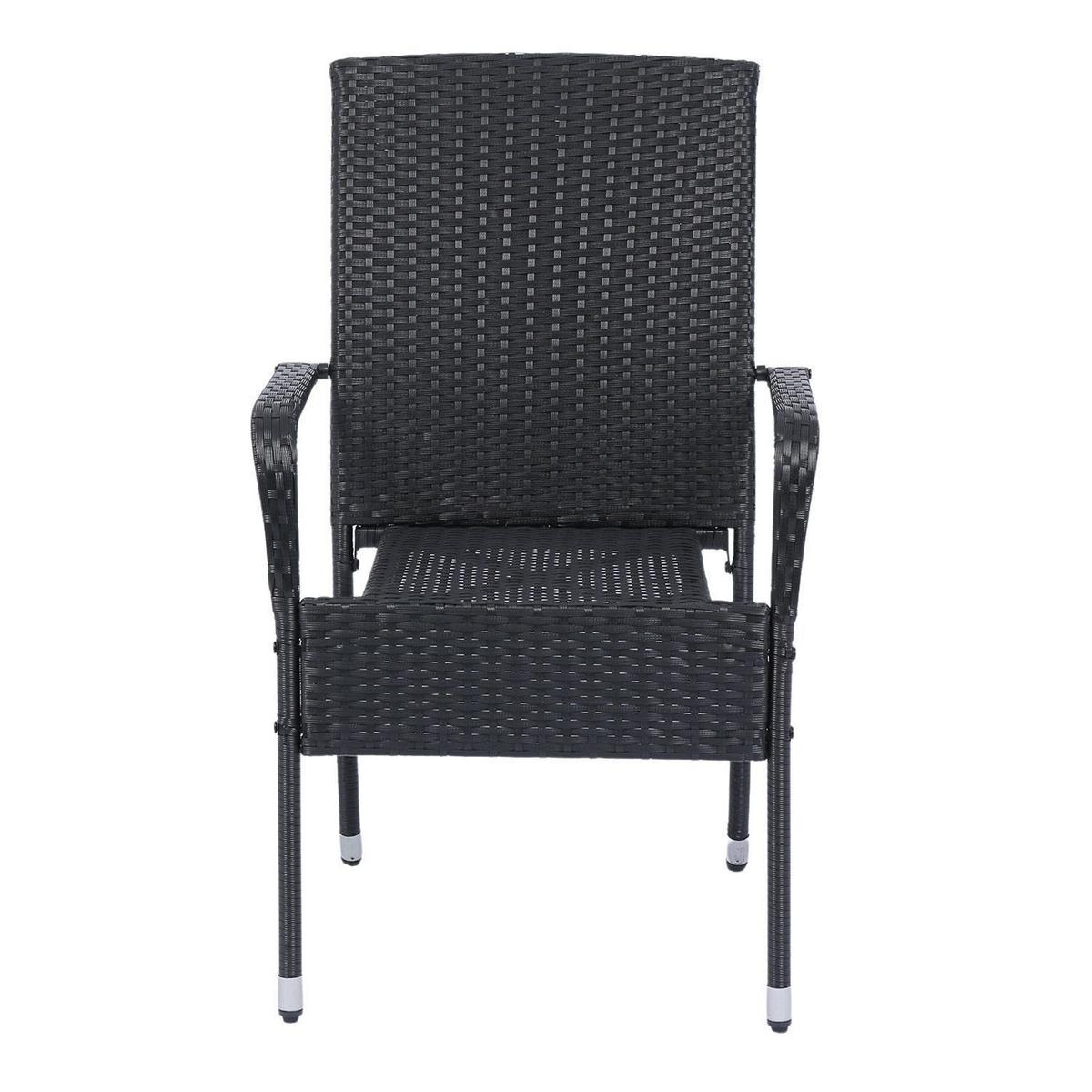 GARTENSTÜHLE Yoro 8er-Set - Schwarz, Kunststoff (50/90/50cm) - Juskys