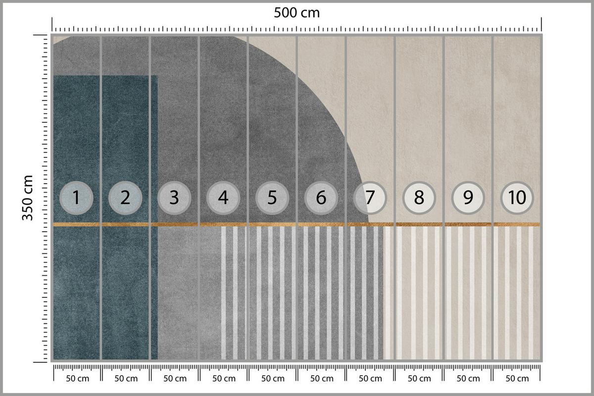 FOTOTAPETE für Wohnzimmer Formen Modernes Geometrisches Muster 500x350 - Beige/Braun, Papier (500/350cm) - Muralo