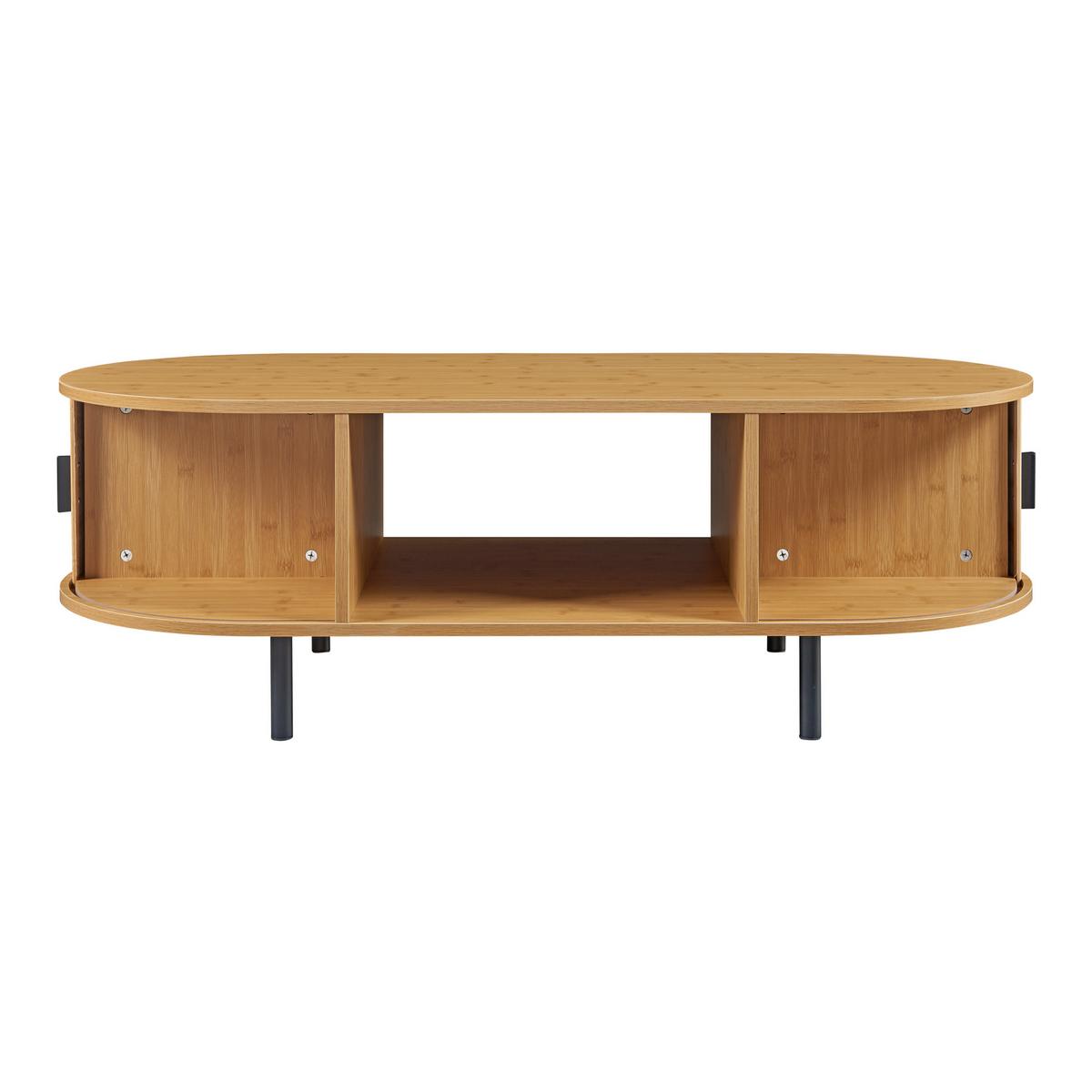 COUCHTISCH Tvedestrand 120/55/40 cm - Schwarz/Naturfarben, Holzwerkstoff/Metall (55/120/40cm) - [en.casa]