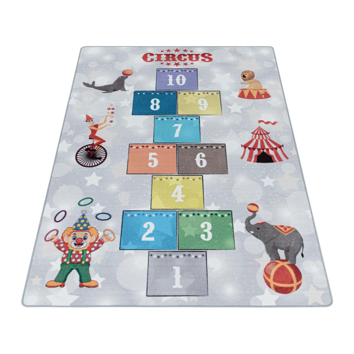SPIELTEPPICH TRAUN in Grau, als Hüpfspiel, aus Latex, 100 x 150 cm - Grau, Textil (100/150cm) - KADIMA DESIGN